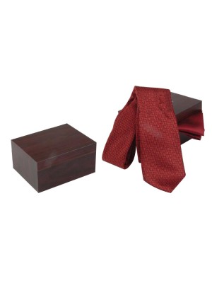 Maroon Tie & Cufflink Combo Set